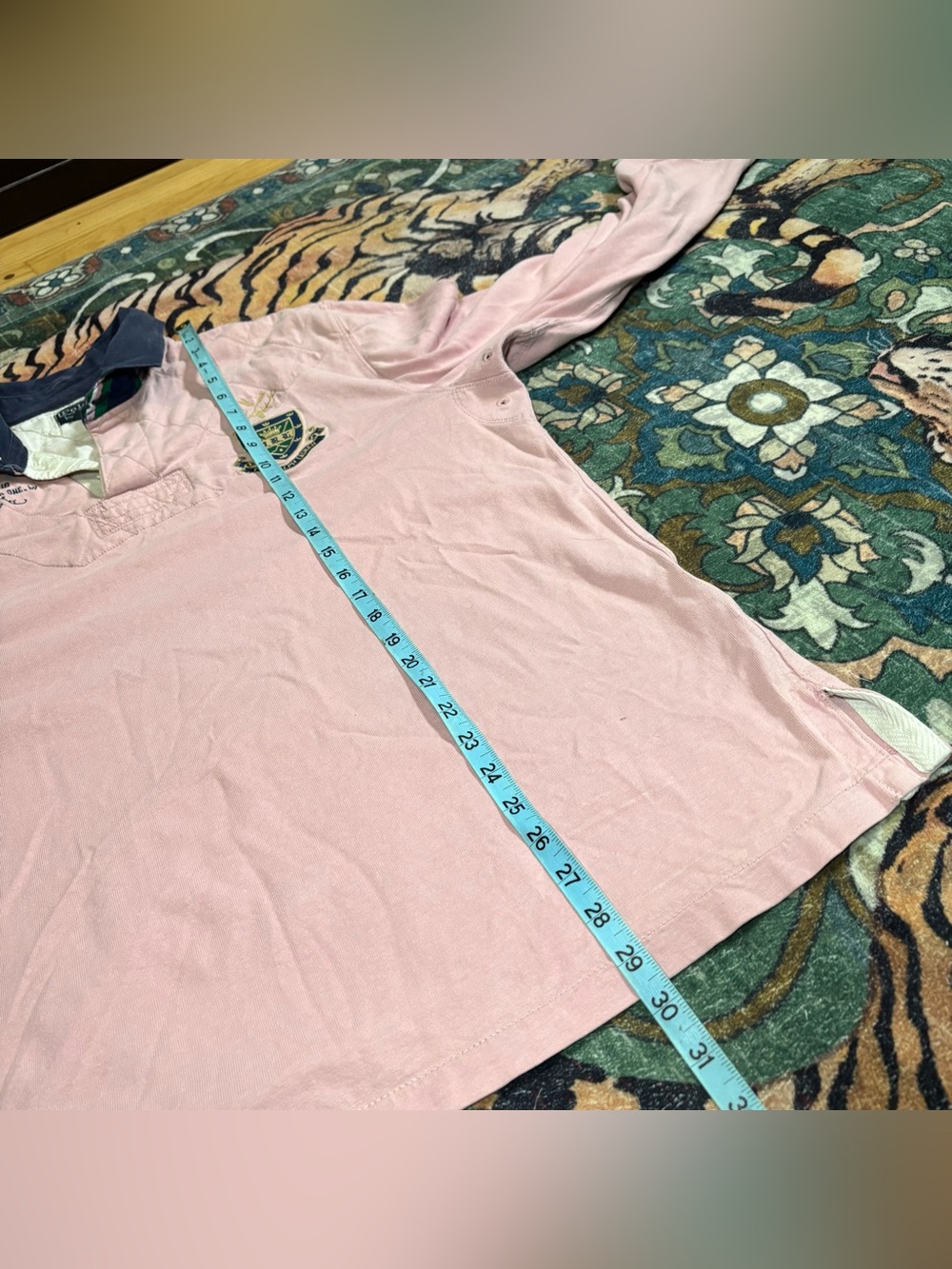 Vintage 90s Polo Ralph Lauren Rugby Long Sleeve RL Golf Club Pink Mens Large - Picture 7 of 7